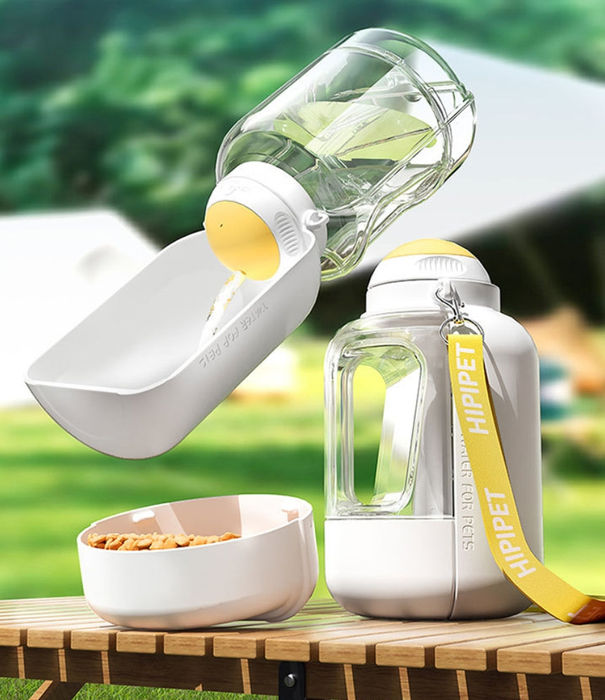 SenseBeast 2-in-1 Pet Travel Bottle – Water & Food Dispenser
